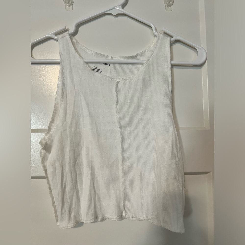 White cropped tank top